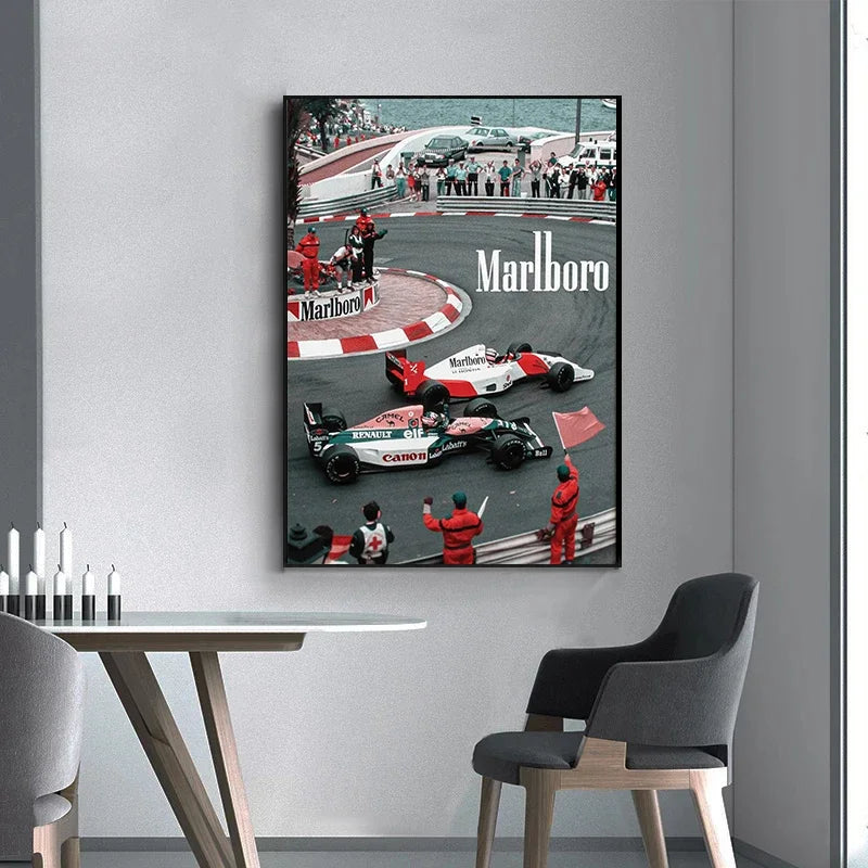 Tableau Automobile Monaco – Course Vintage et Élégance Rétro