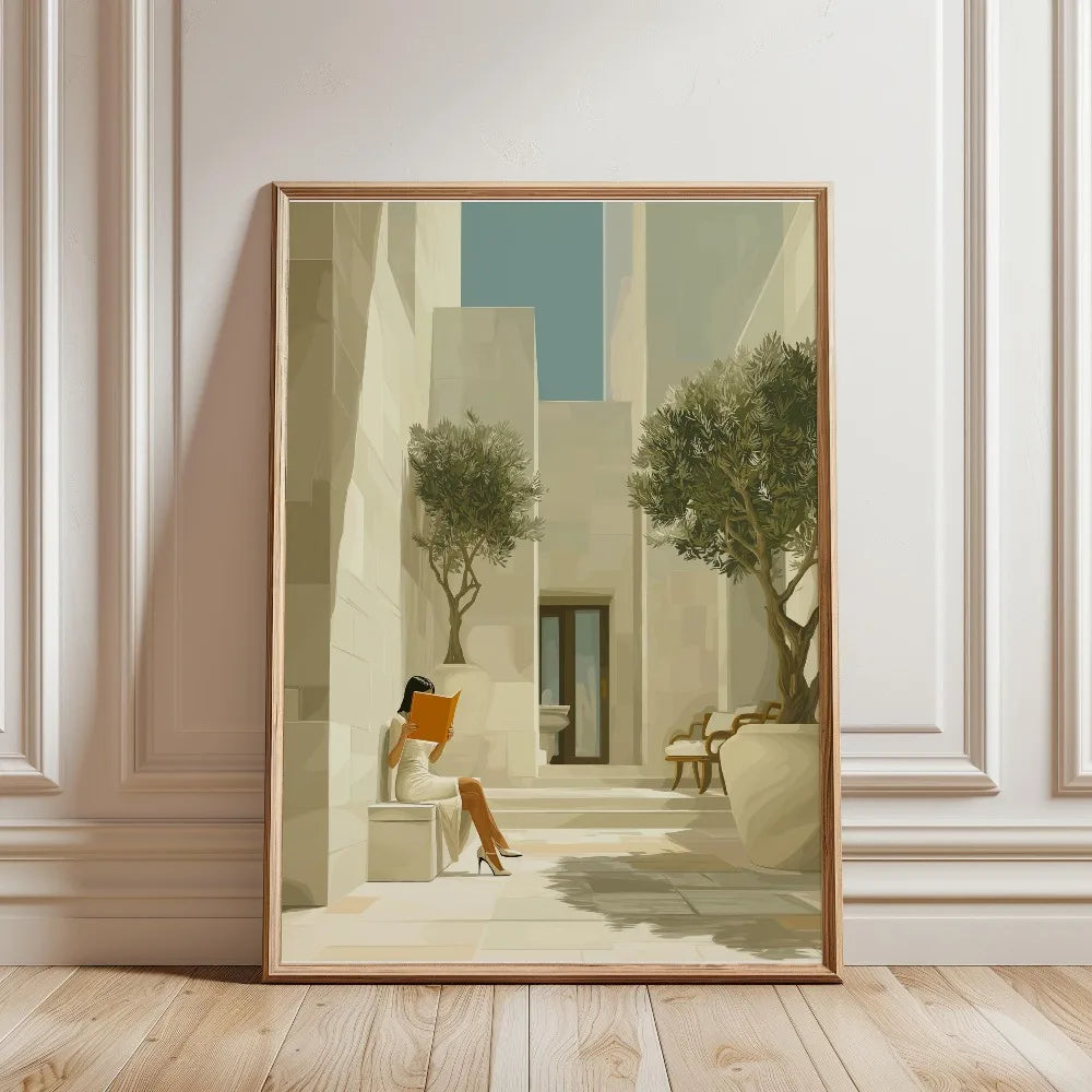Tableau Femme Lisant Vert Émeraude – Ambiance Bibliothèque Élégante
