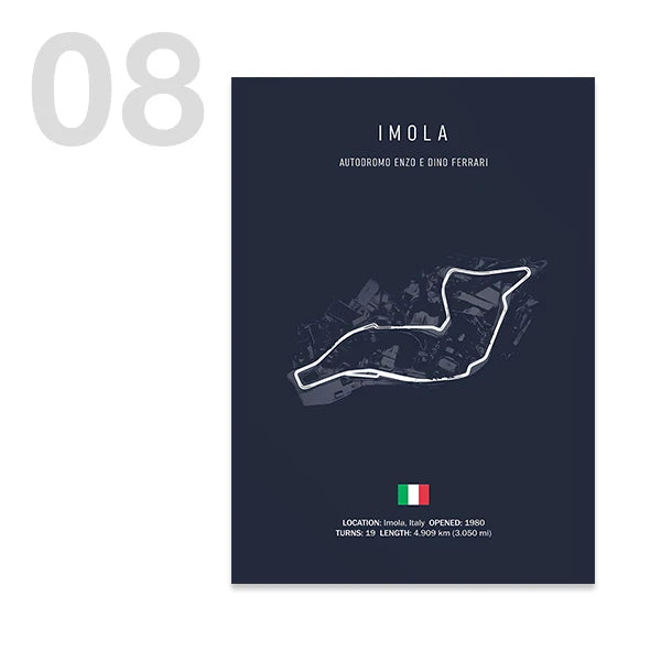 Tableau Circuit Automobile – Tracés de Course Minimalistes