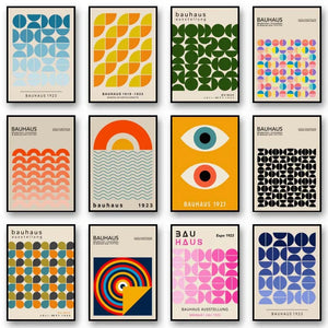 Tableau Géométrique Bauhaus – Formes Modernes et Esprit Mid-Century