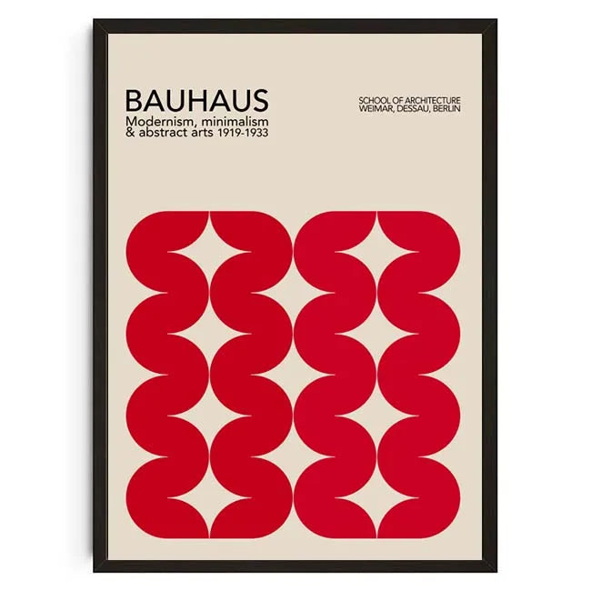 Tableau Géométrique Bauhaus – Formes Modernes et Esprit Mid-Century