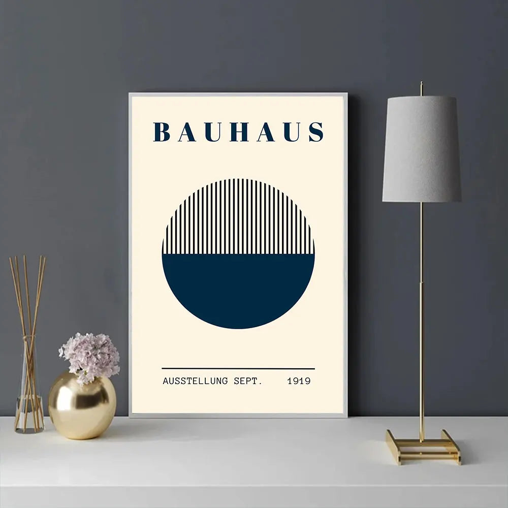 Tableau Géométrique Bauhaus – Minimalisme Rétro et Coloré