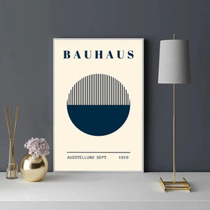 Tableau Géométrique Bauhaus – Minimalisme Rétro et Coloré