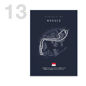 Tableau Circuit Automobile – Tracés de Course Minimalistes