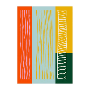 Tableau Abstrait Formes et Lignes – Géométrie Rétro Minimaliste