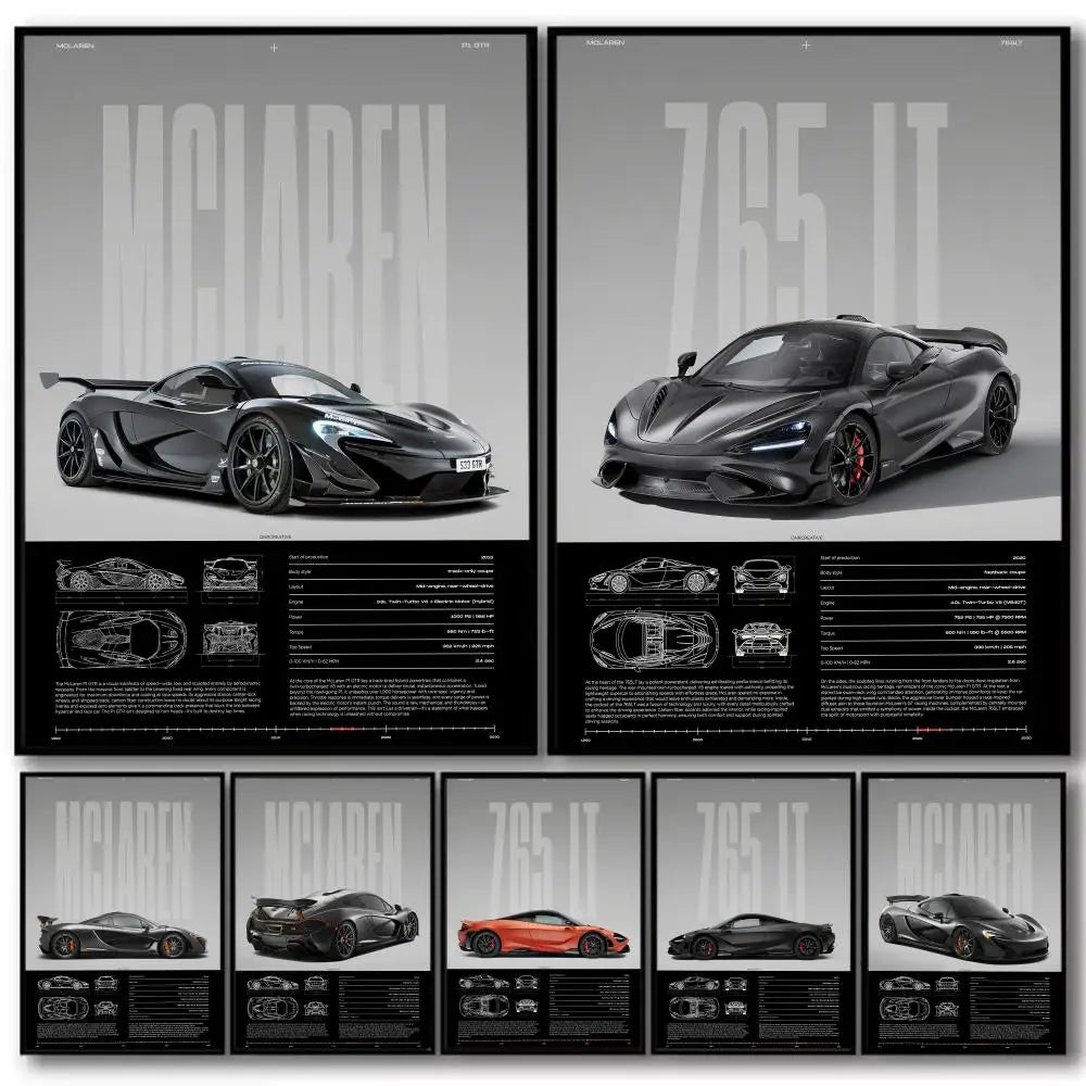 Tableau Supercar Noire – Design Automobile Moderne et Sportif