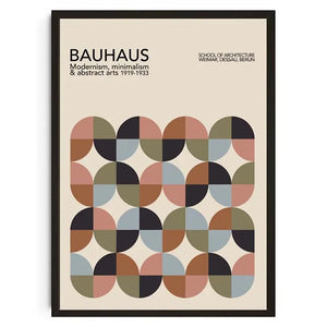 Tableau Géométrique Bauhaus – Formes Modernes et Esprit Mid-Century