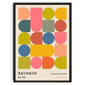 Tableau Géométrique Bauhaus – Formes Modernes et Esprit Mid-Century