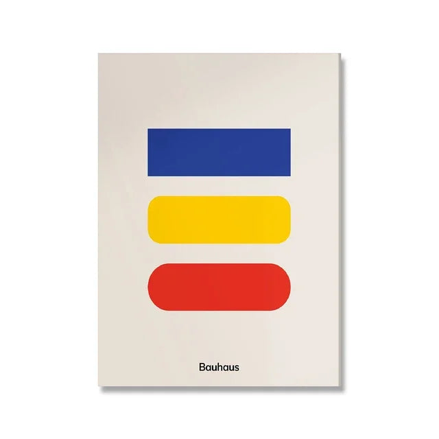 Tableau Bauhaus Minimaliste – Affiche Géométrique d’Exposition