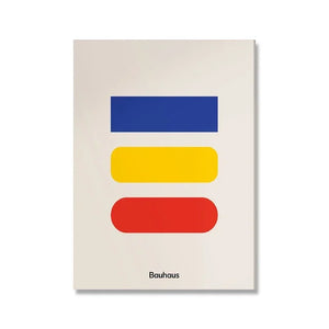 Tableau Bauhaus Minimaliste – Affiche Géométrique d’Exposition