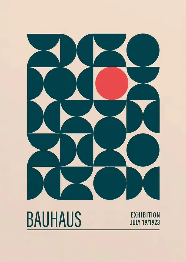 Tableau Bauhaus Orange – Soleil, Vélo et Géométrie Pop