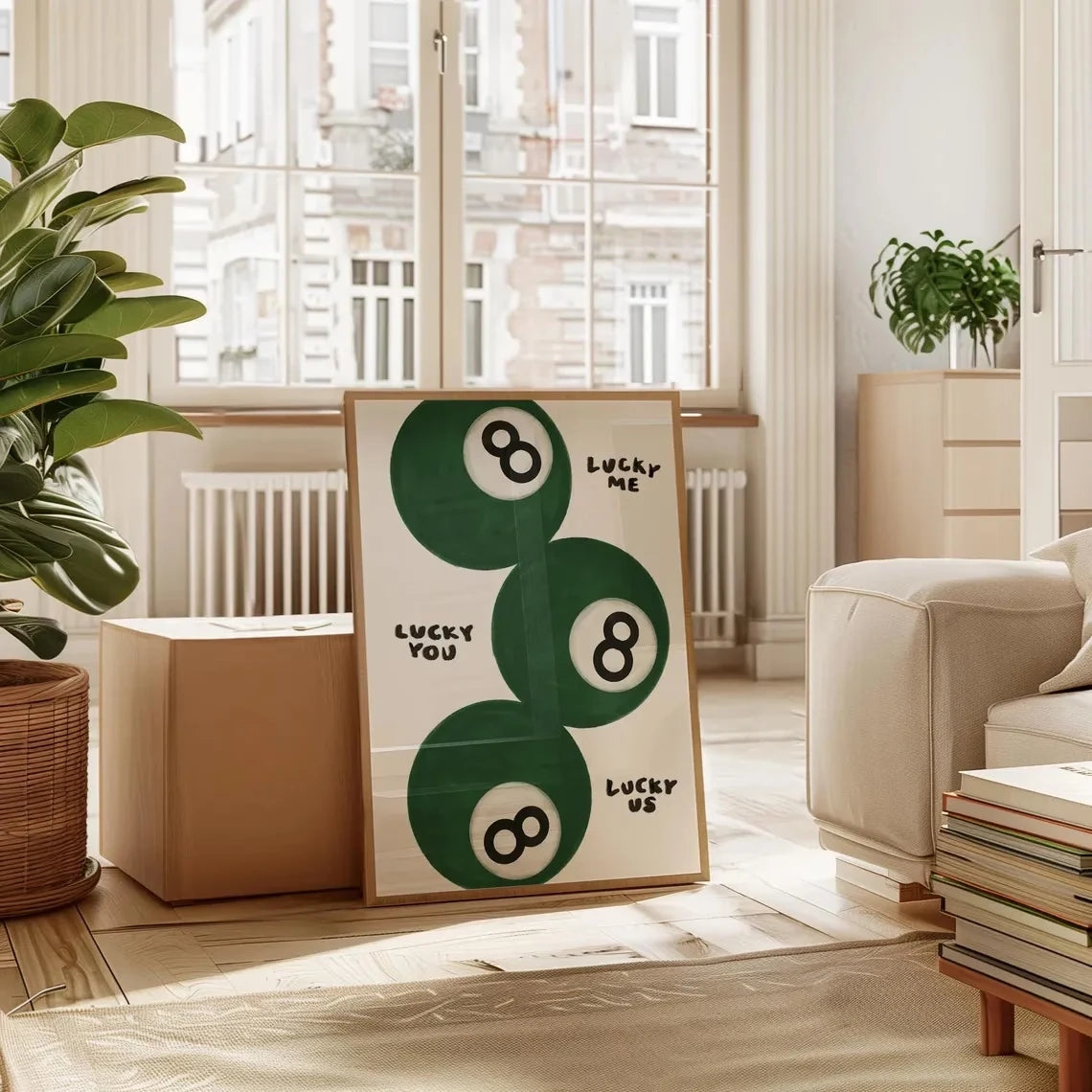 Tableau Lucky Me Lucky You Lucky Us – Message Romantique et Rétro
