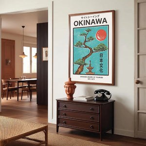 Tableau Japonais Okinawa – Carpes Koï, Fleurs et Paysages