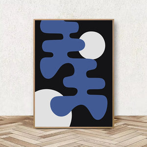 Tableau Abstrait Formes et Lignes – Géométrie Rétro Minimaliste