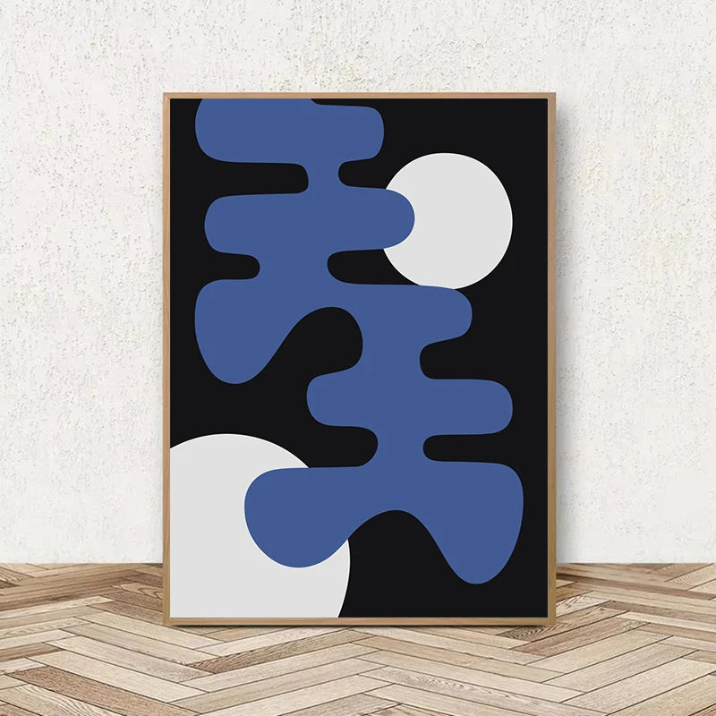 Tableau Abstrait Formes et Lignes – Géométrie Rétro Minimaliste