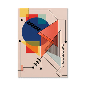 Tableau Bauhaus Orange – Soleil, Vélo et Géométrie Pop