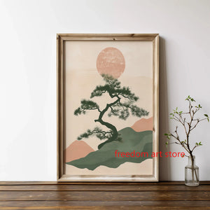 Tableau Bonsaï Japonais Beige – Esprit Zen, Wabi-Sabi et Japandi