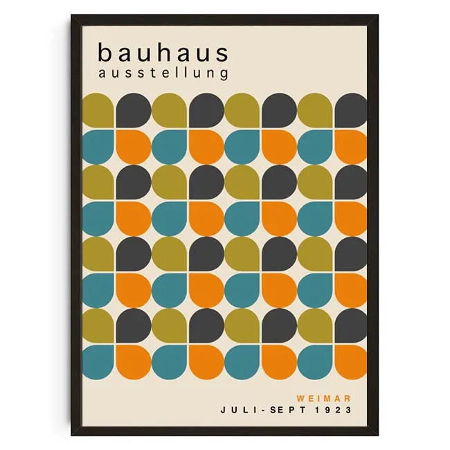 Tableau Géométrique Bauhaus – Formes Modernes et Esprit Mid-Century