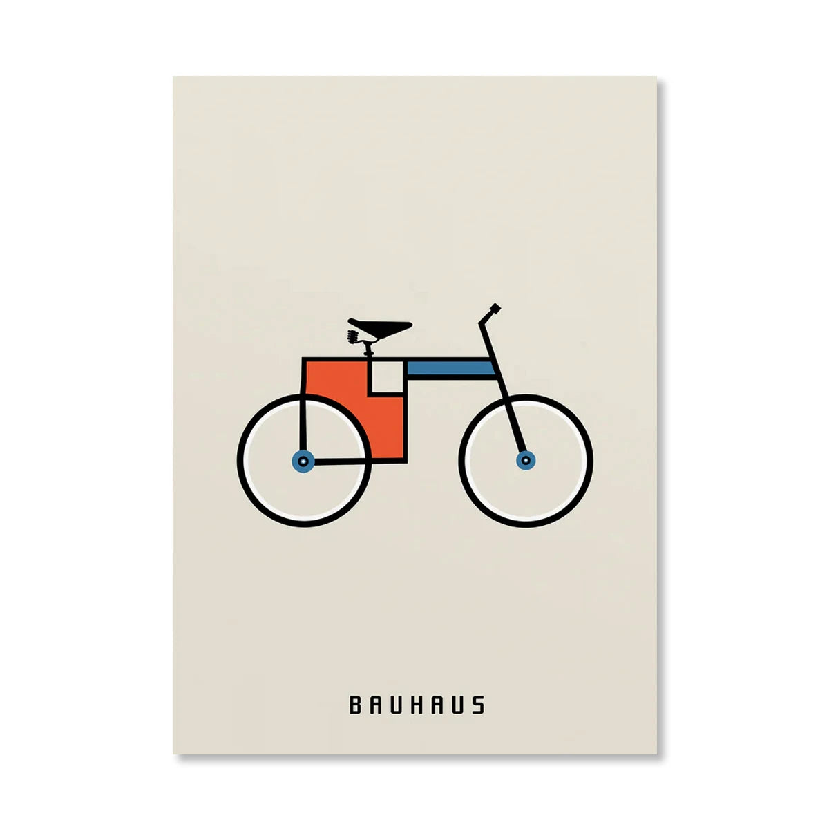 Tableau Bauhaus Orange – Soleil, Vélo et Géométrie Pop