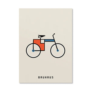 Tableau Bauhaus Orange – Soleil, Vélo et Géométrie Pop