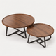 Lot de 2 Tables Basses Rondes Cannelées – Esprit Mid-Century et Gain de Place