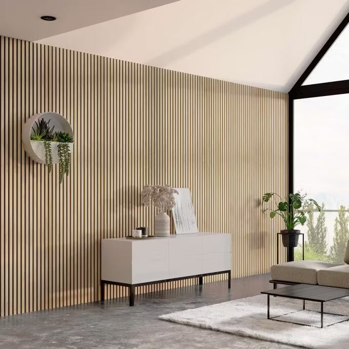 Panneau acoustique design Chêne Clair & Feutre Noir