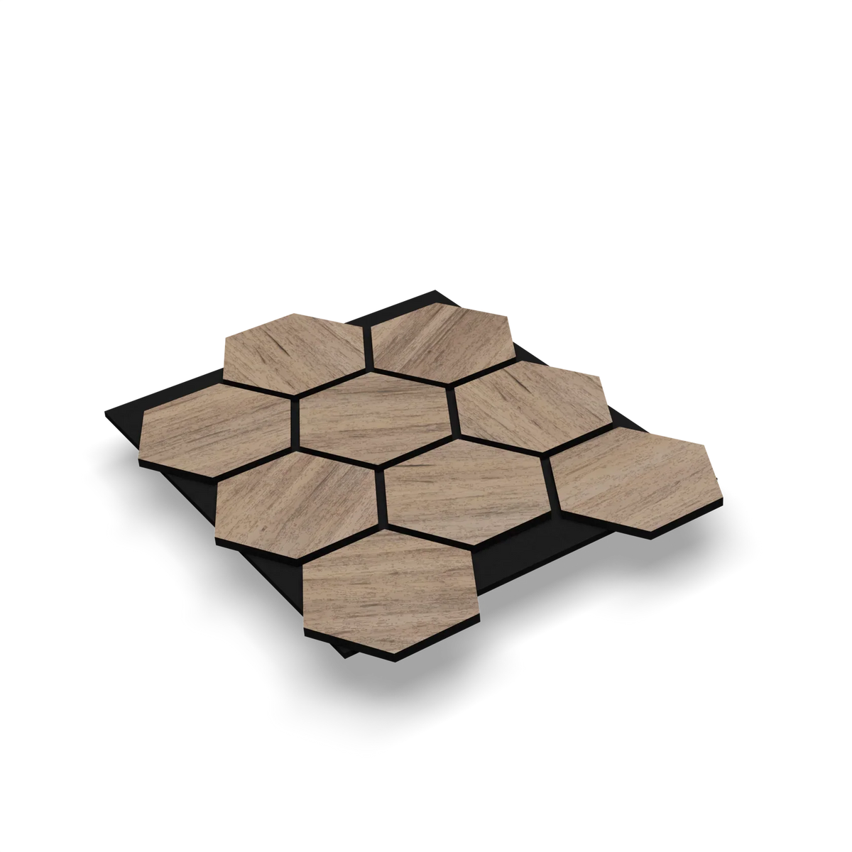 Panneau acoustique hexagonal Noyer
