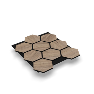 Panneau acoustique hexagonal Noyer