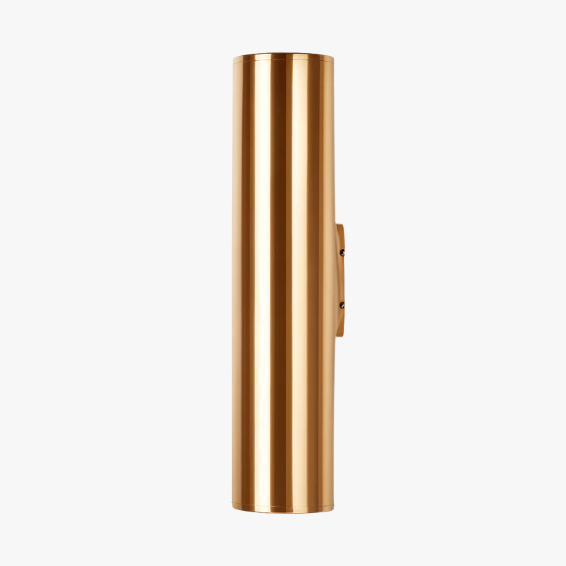Applique murale tube cylindrique en métal doré