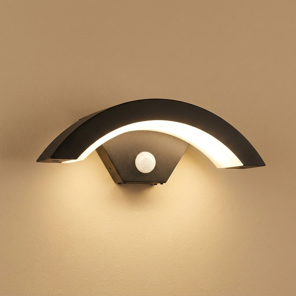 Applique murale extérieure Oculéil à détecteur de mouvement, design œil noir, lumière blanc chaud