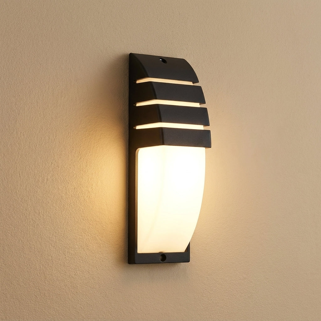 Applique murale extérieure Lutéa noire à LED, éclairage blanc chaud