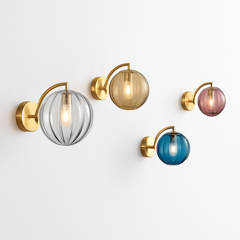 Les quatre teintes de verre de l'applique