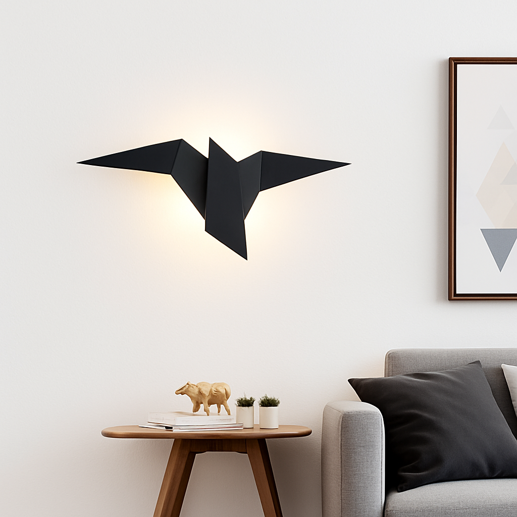 Détail de la tôle pliée en forme d'oiseau
