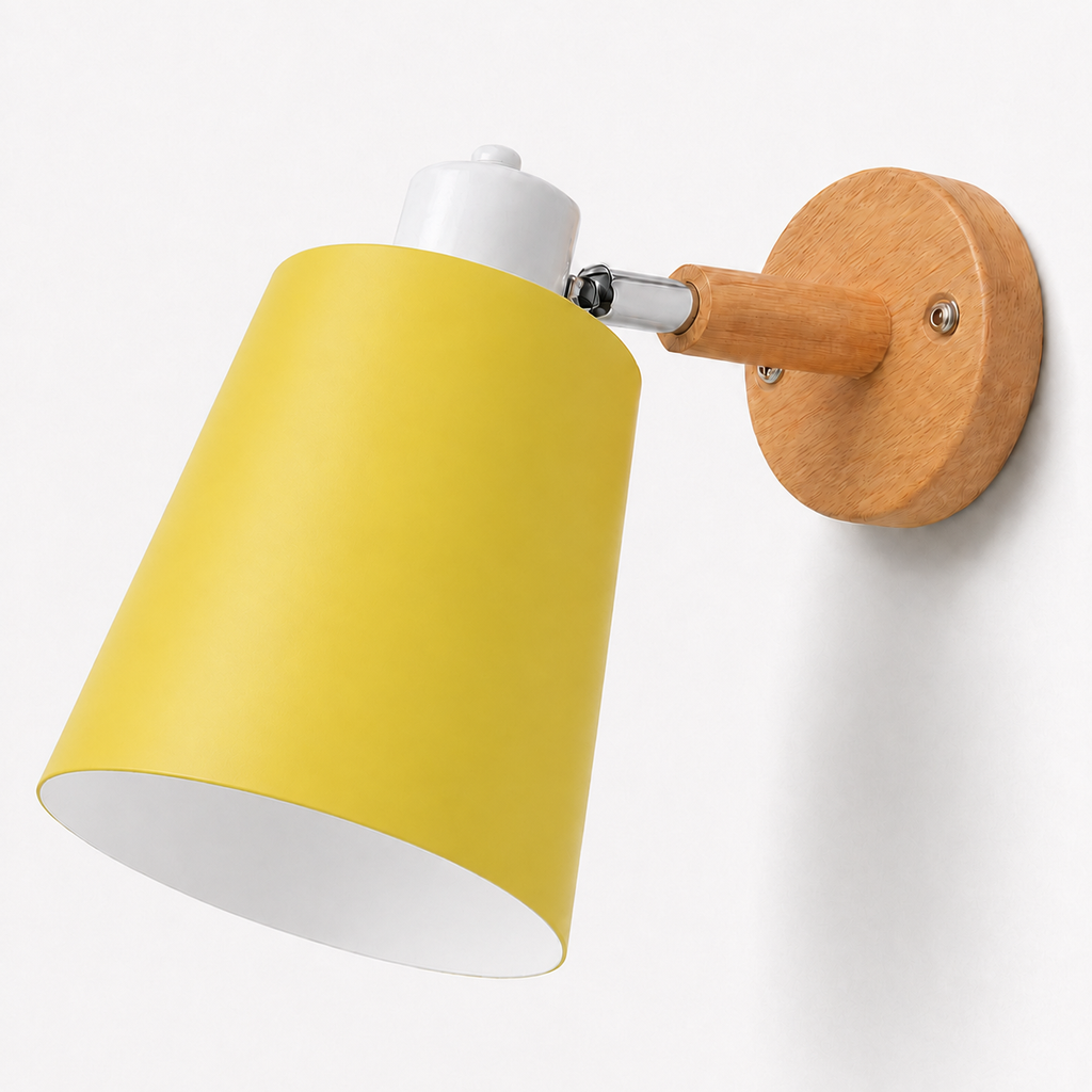 Applique Orientéil, abat-jour jaune orientable