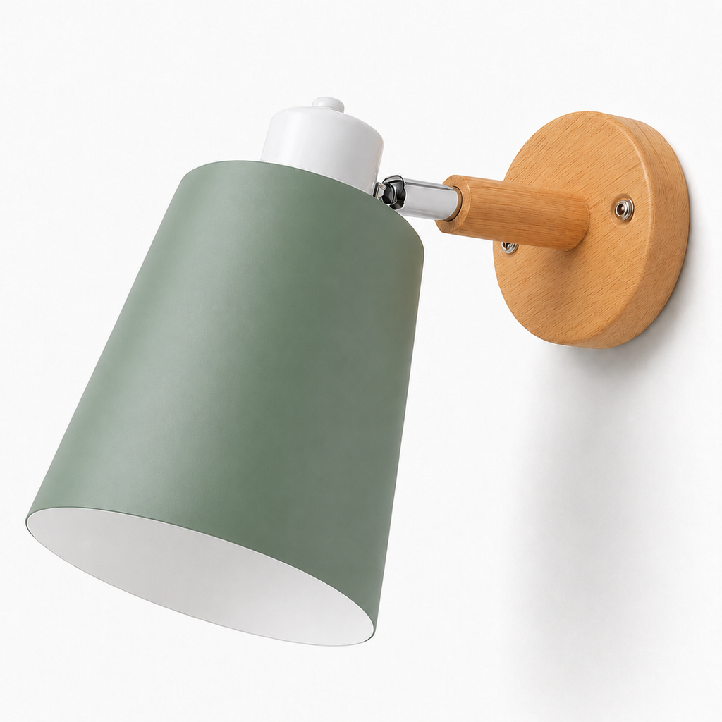 Applique Orientéil, abat-jour vert sauge orientable
