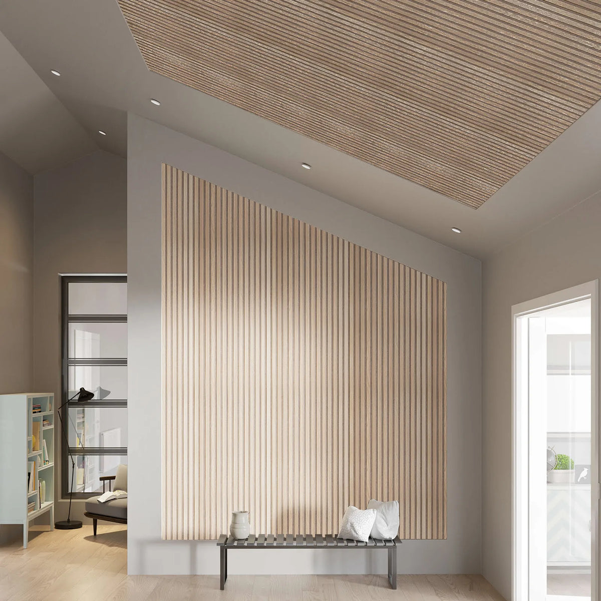 Panneau acoustique design Chêne Classique & Feutrine Beige