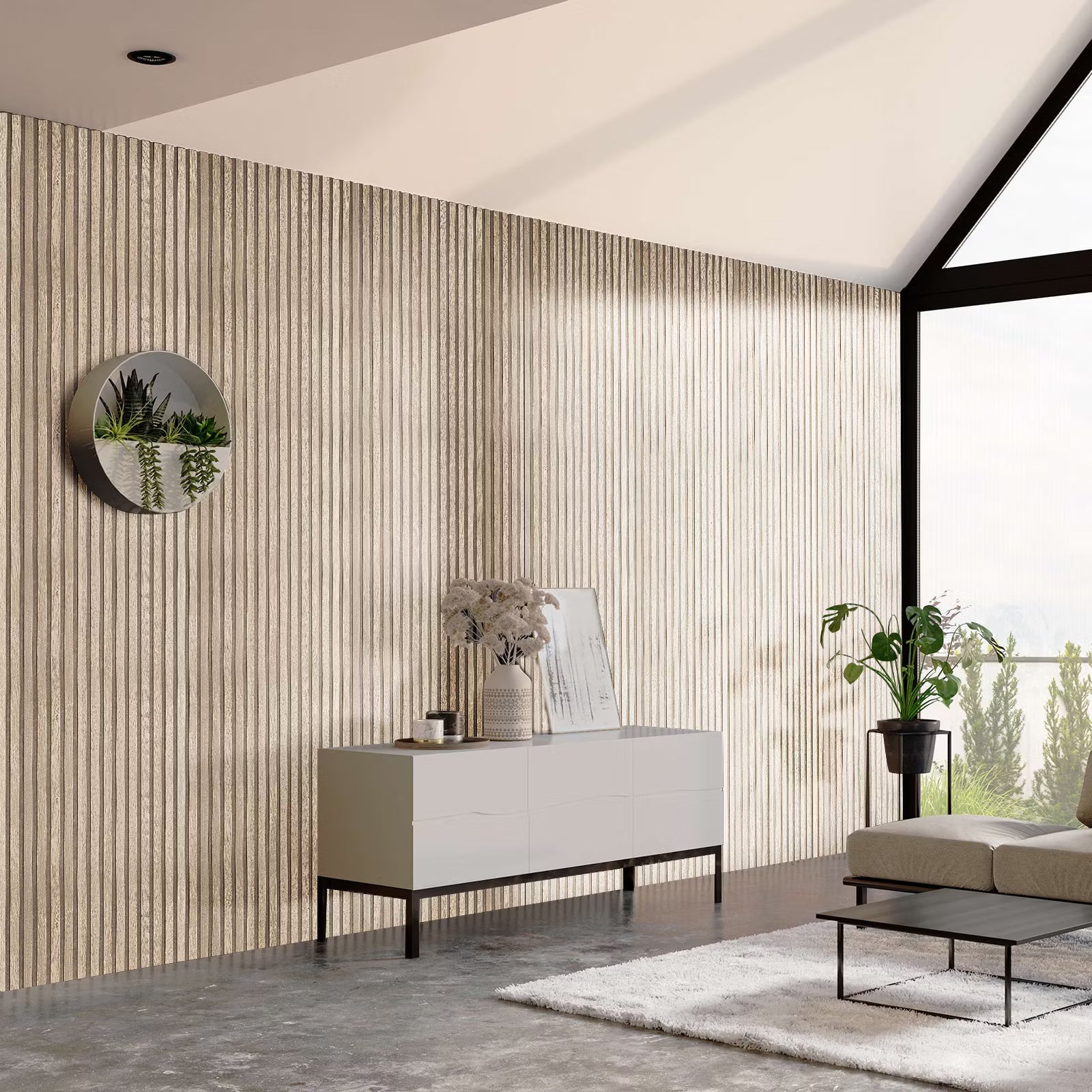 Panneau acoustique design Chêne Classique & Feutrine Beige