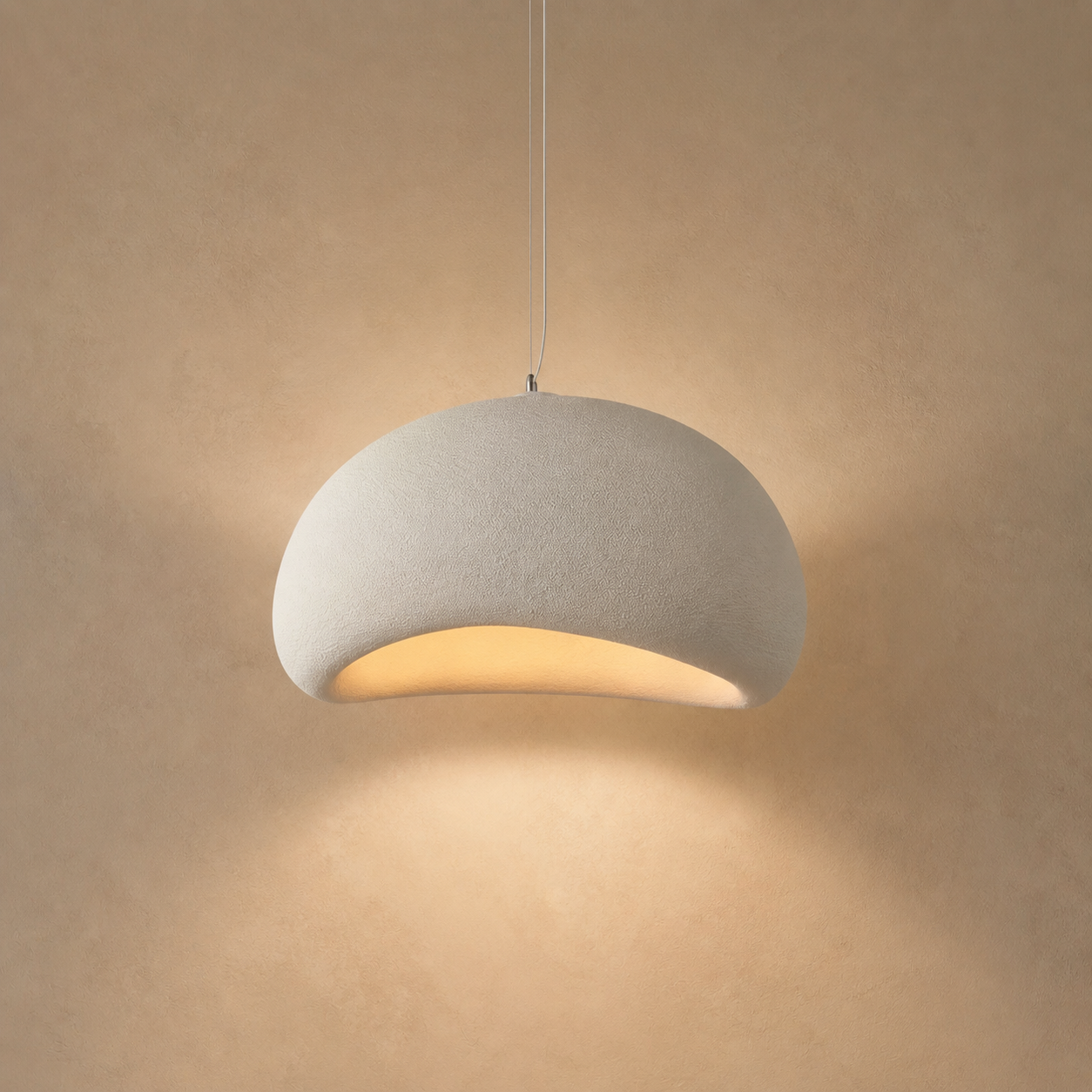 White Plaster Effect Resin Pendant Light – Velmora