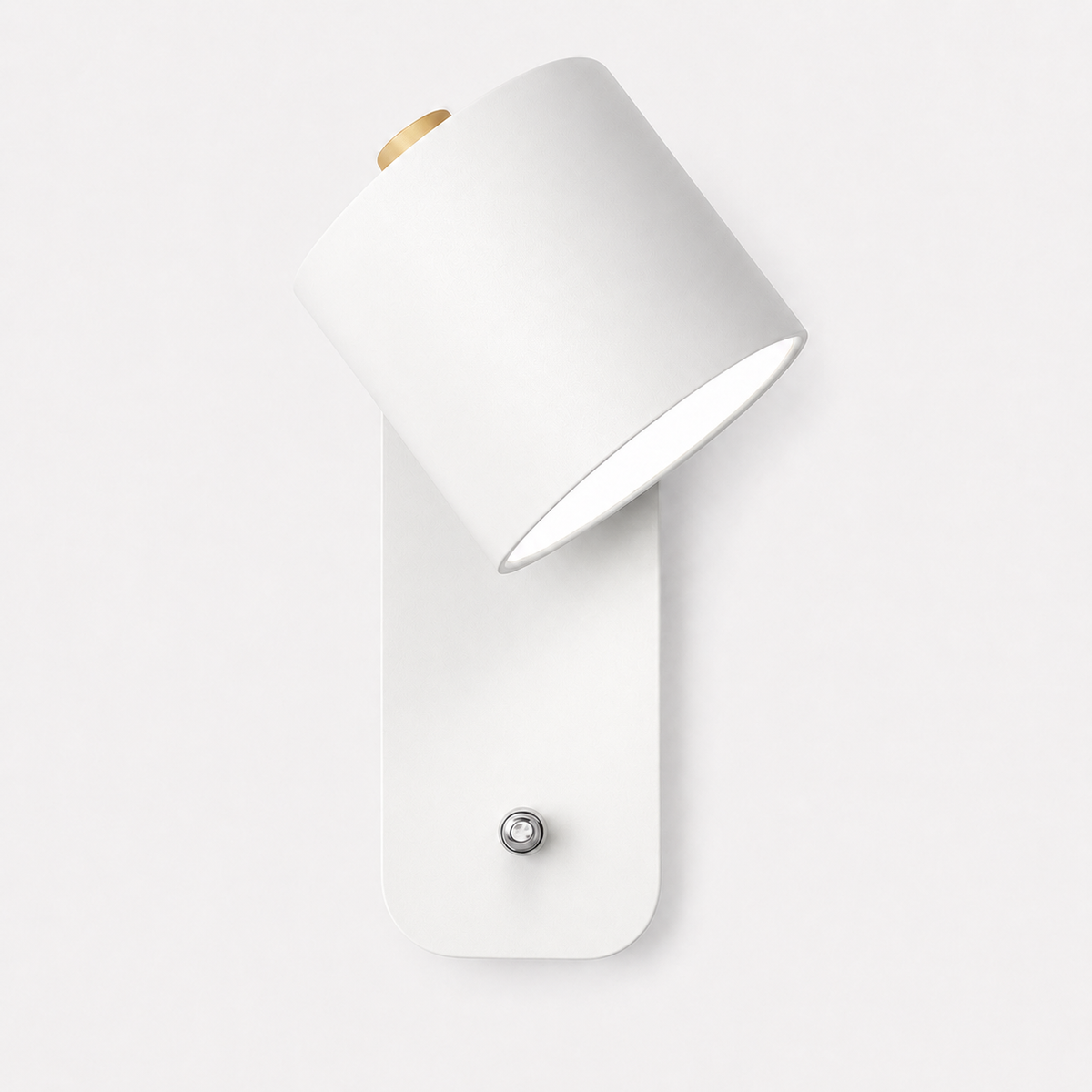 Applique Escaléil blanche, tête orientable et interrupteur