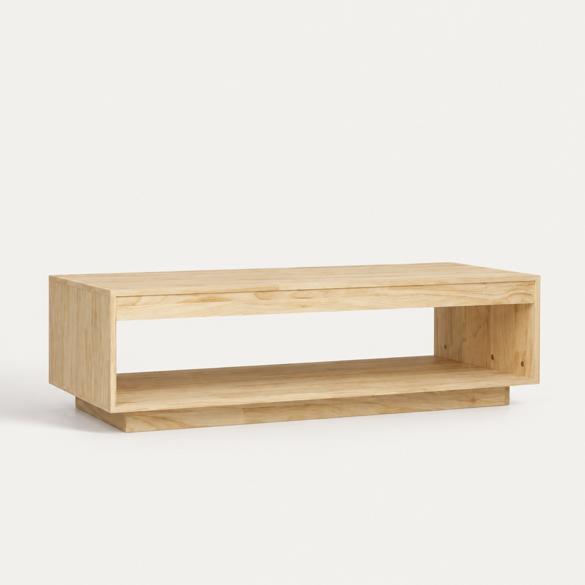 Table Basse en Pin Massif – Rangement Ouvert et Design Naturel