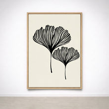 Tableau Botanique Noir et Beige – Élégance Minimaliste Naturelle