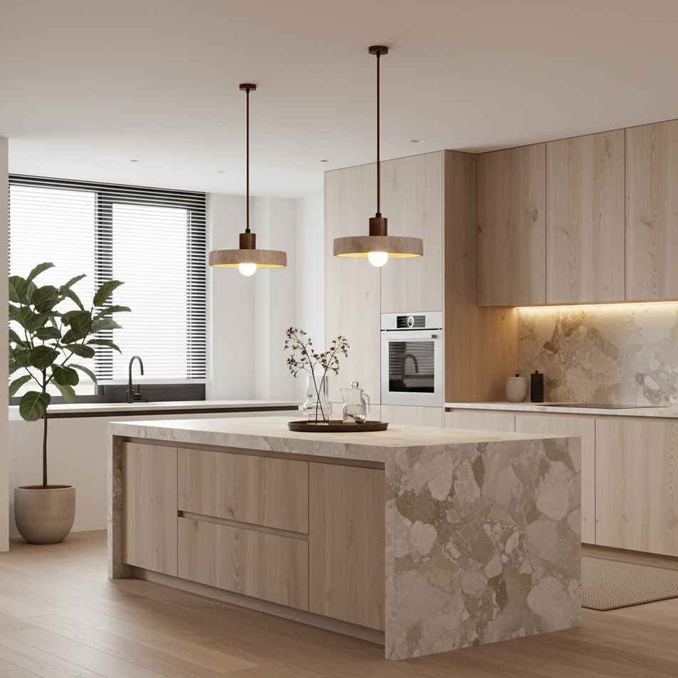 STINARIO - Travertine Pendant Light – Perfect Balance Between Nature and Design