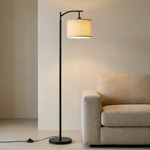 Lampadaire liseuse Liséa noir mat dans un intérieur minimaliste épuré - Ambient Home