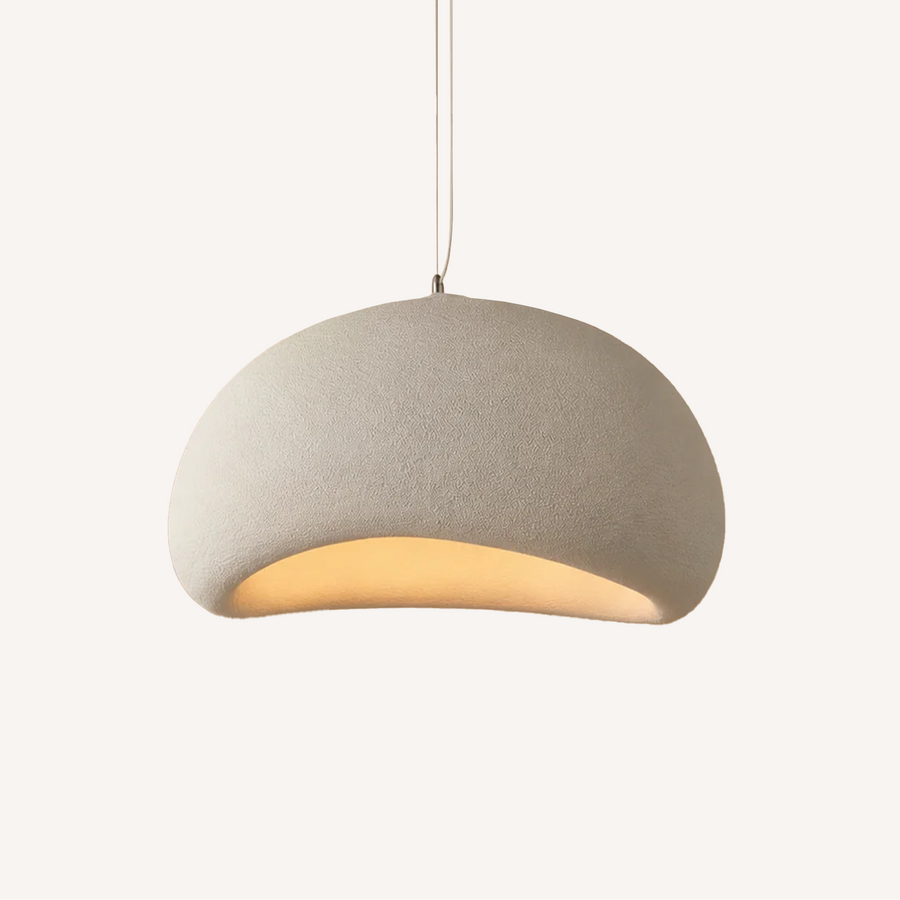 White Plaster Effect Resin Pendant Light – Velmora