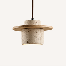STINARIO – Moderne Pendelleuchte aus Naturstein und Holz