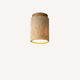 Modern Cylindrical Wood and Travertine Ceiling Light - Travelex