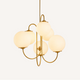 Suspensión 6 globos en vidrio opalino y metal dorado – Auréora