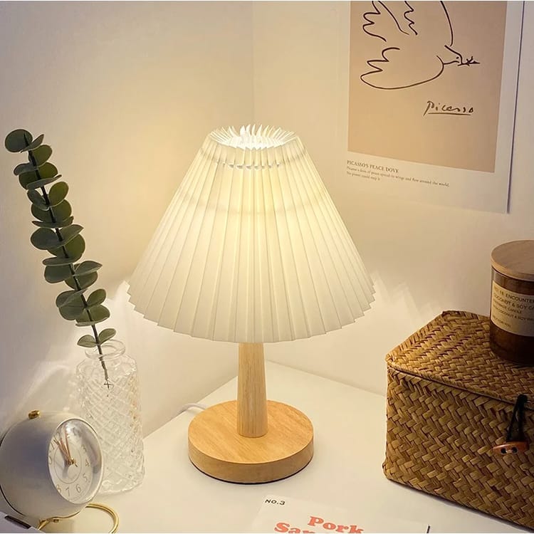Plissee-Tischlampe