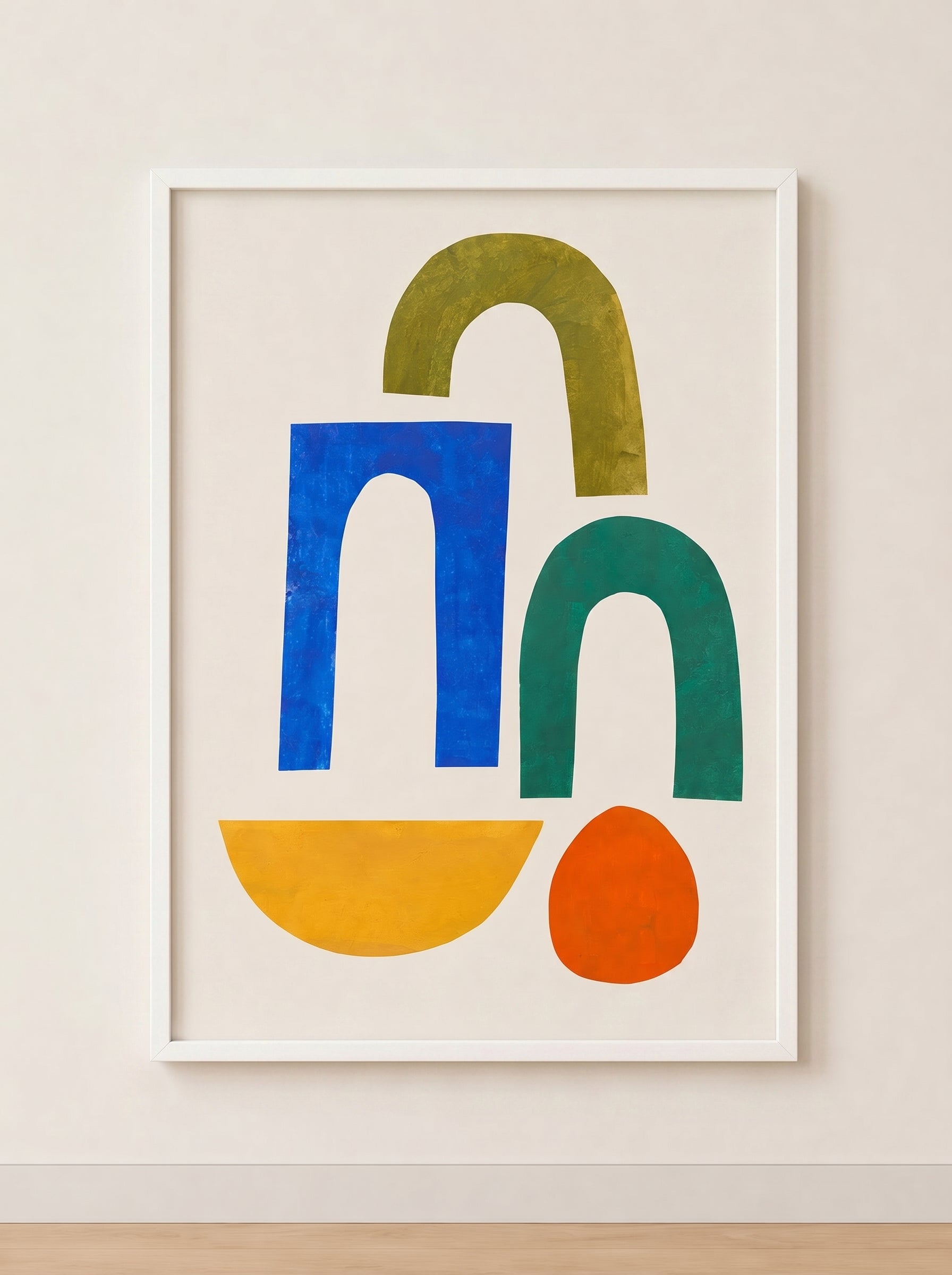 Tableau Abstrait Arches Colorées – Équilibre Graphique et Modernité Artistique