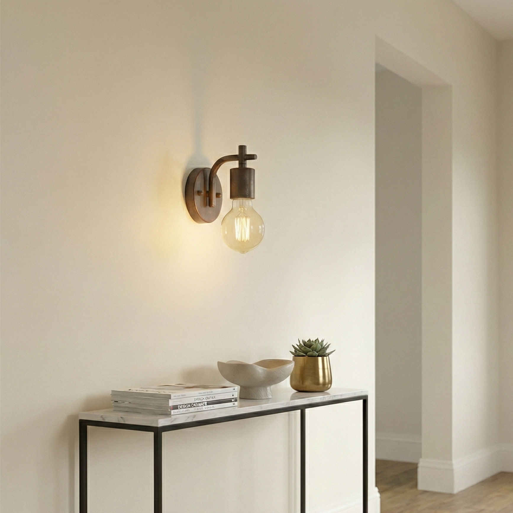 Applique Murale Industrielle à Ampoule Globe Vintage Noir Mat - Noctéil